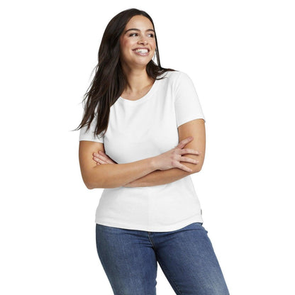 White - Front - Eddie Bauer Womens-Ladies Favorite Crew Neck T-Shirt