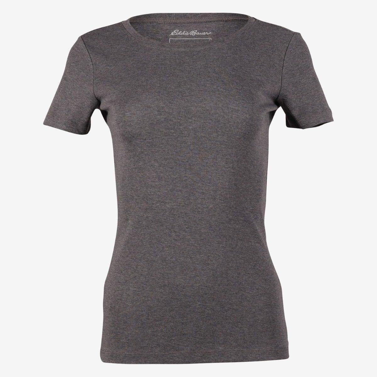 Medium Heather Grey - Front - Eddie Bauer Womens-Ladies Favorite Crew Neck T-Shirt
