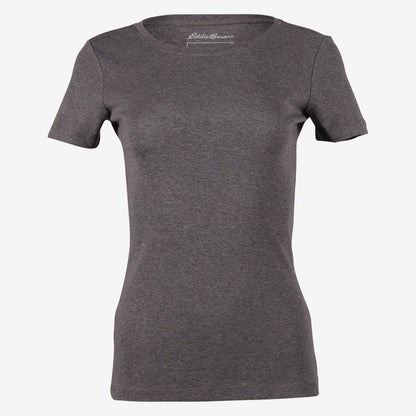 Medium Heather Grey - Front - Eddie Bauer Womens-Ladies Favorite Crew Neck T-Shirt
