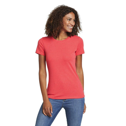 Ink Red - Front - Eddie Bauer Womens-Ladies Favorite Crew Neck T-Shirt