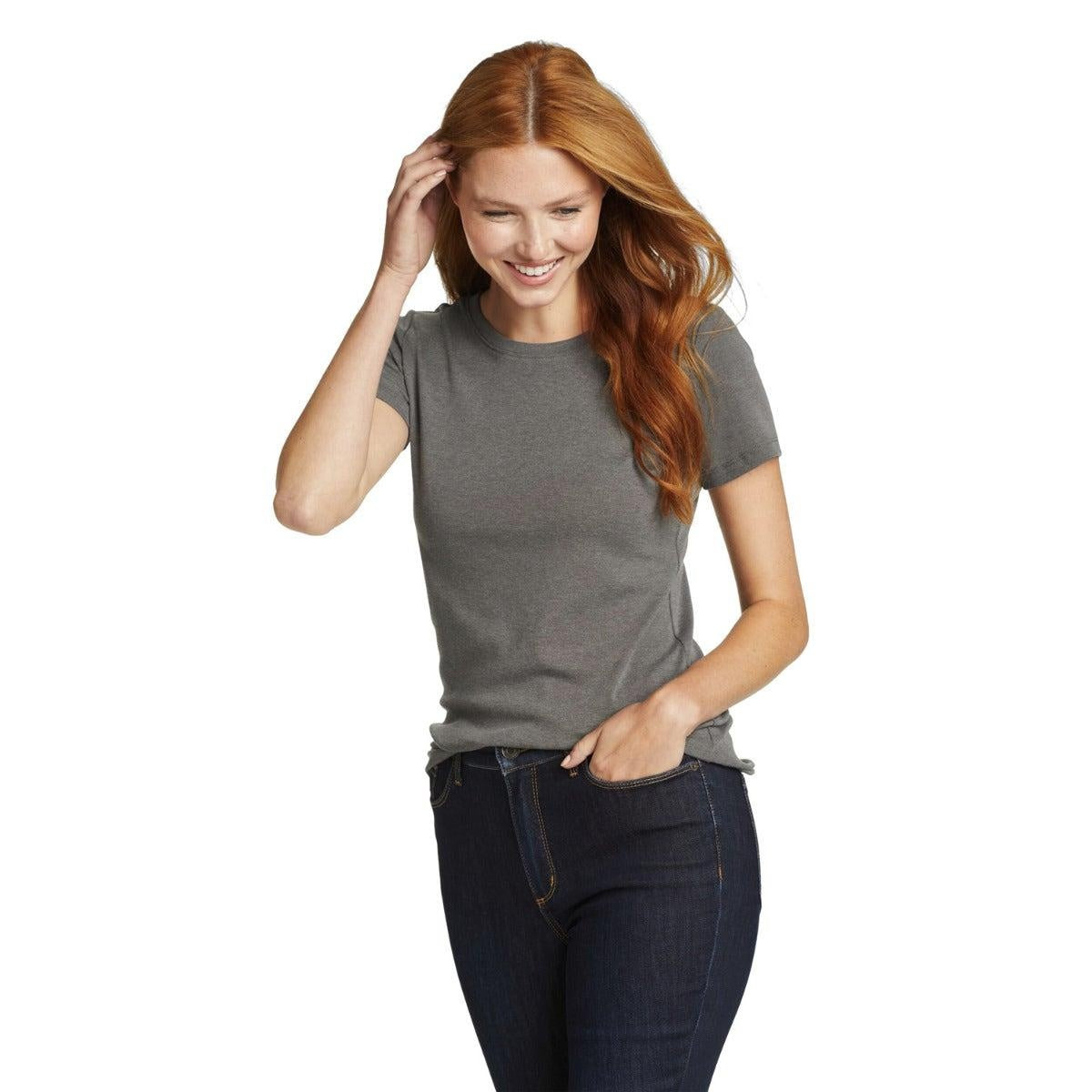 Vintage Grey - Front - Eddie Bauer Womens-Ladies Favorite Crew Neck T-Shirt
