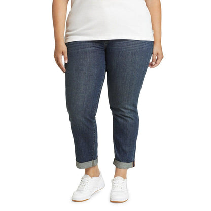 Weathered Indigo - Front - Eddie Bauer Womens-Ladies Boyfriend Jeans