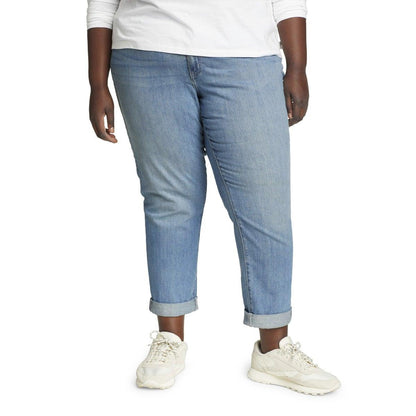 Worn Light - Front - Eddie Bauer Womens-Ladies Boyfriend Jeans