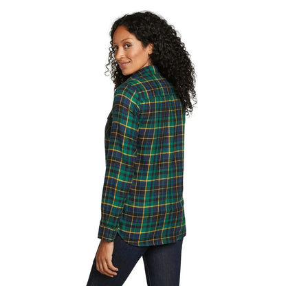 Mineral Green - Back - Eddie Bauer Womens-Ladies Firelight Flannel Shirt