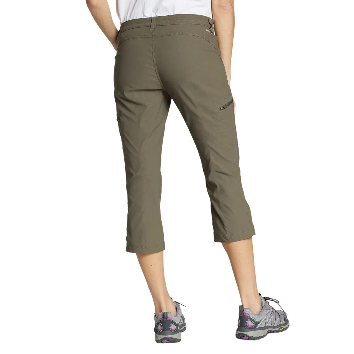 Slate Green - Back - Eddie Bauer Womens-Ladies Guide Capri Trousers