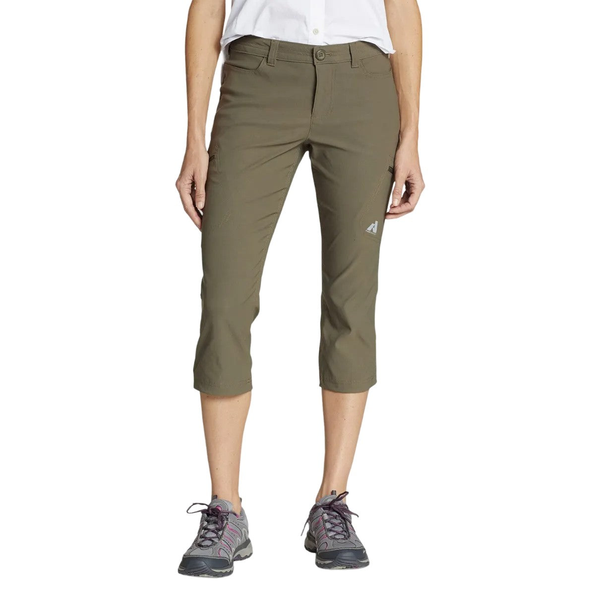 Slate Green - Front - Eddie Bauer Womens-Ladies Guide Capri Trousers