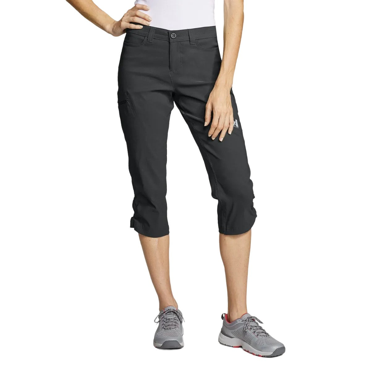 Dark Smoke - Front - Eddie Bauer Womens-Ladies Guide Capri Trousers