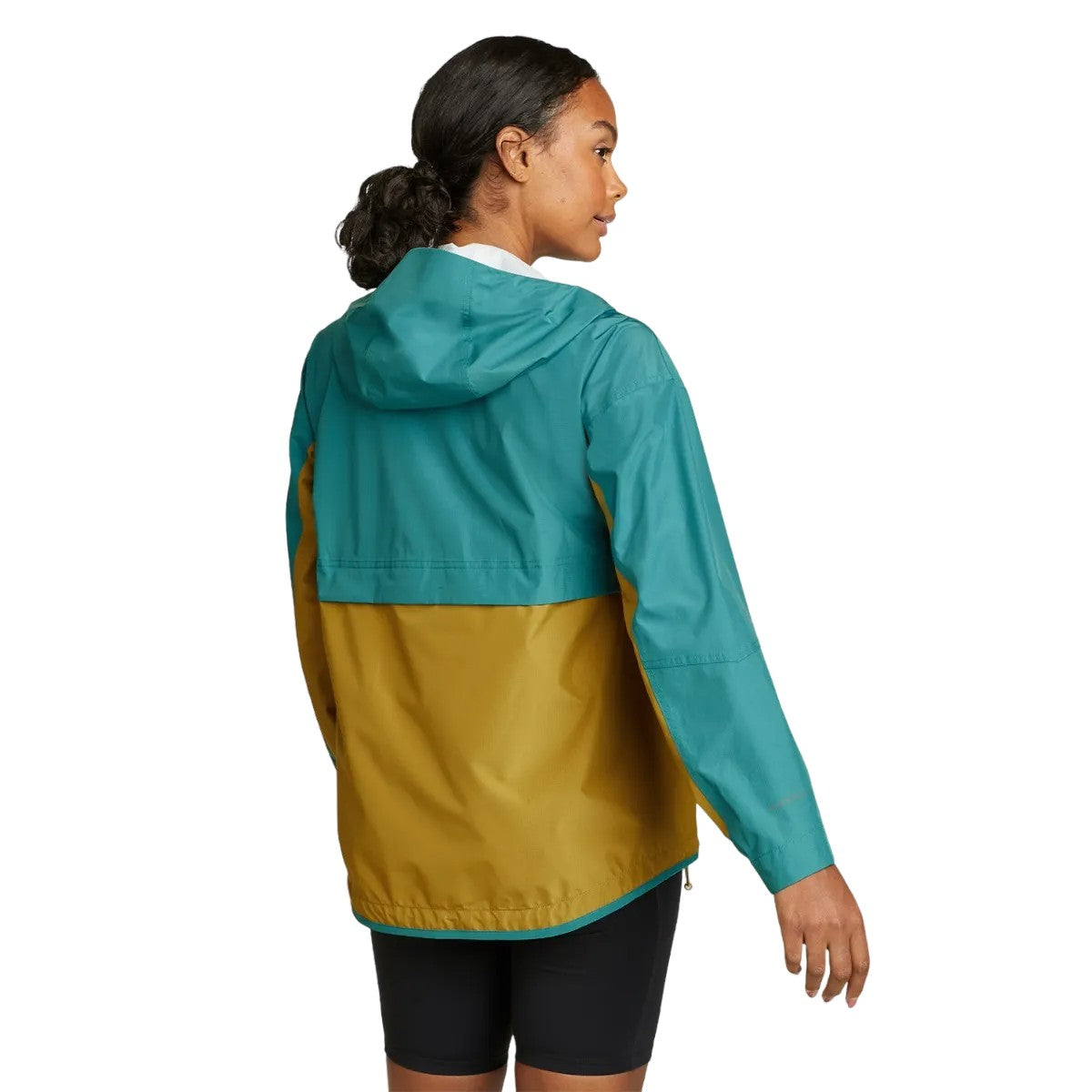 Dusty Jade - Back - Eddie Bauer Womens-Ladies Rainpac Colour Block Waterproof Jacket