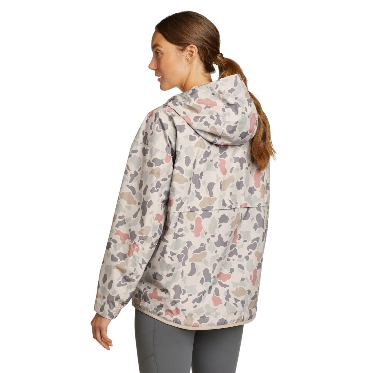 Pumice - Back - Eddie Bauer Womens-Ladies Rainpac Abstract Waterproof Jacket