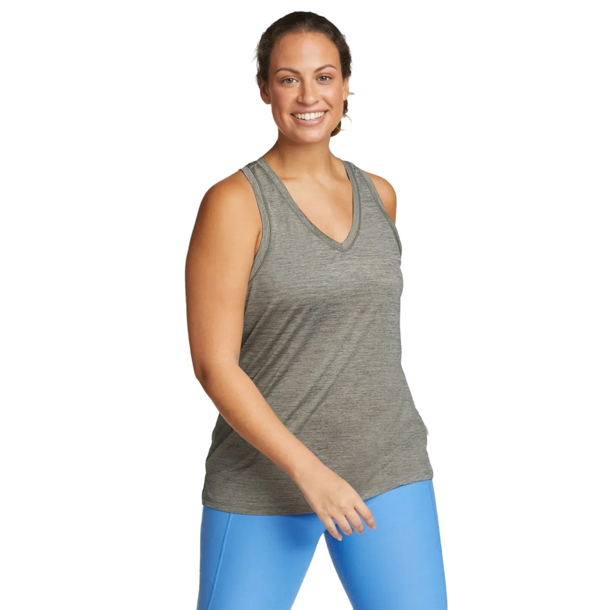 Dark Smoke - Front - Eddie Bauer Womens-Ladies Resolution V Neck Tank Top