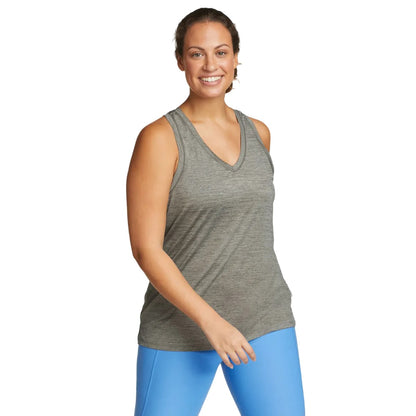 Dark Smoke - Front - Eddie Bauer Womens-Ladies Resolution V Neck Tank Top
