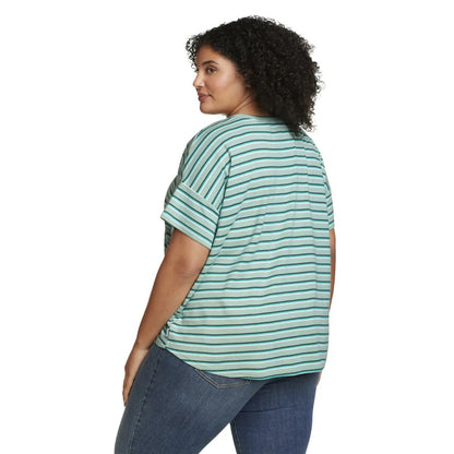 Dragonfly - Back - Eddie Bauer Womens-Ladies Favorite Stripe Drop Shoulder Short-Sleeved T-Shirt