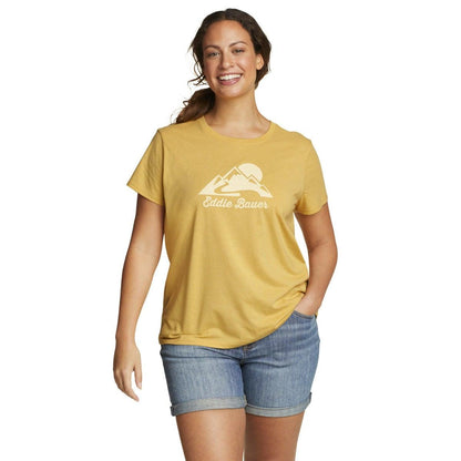 Topaz - Front - Eddie Bauer Womens-Ladies Mountain Logo T-Shirt