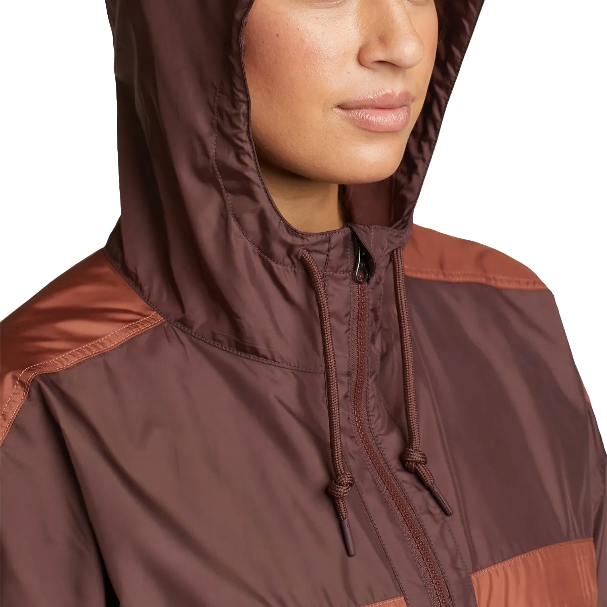 Redwood - Side - Eddie Bauer Womens-Ladies Momentum Colour Block UPF 50+ Full Zip Hoodie