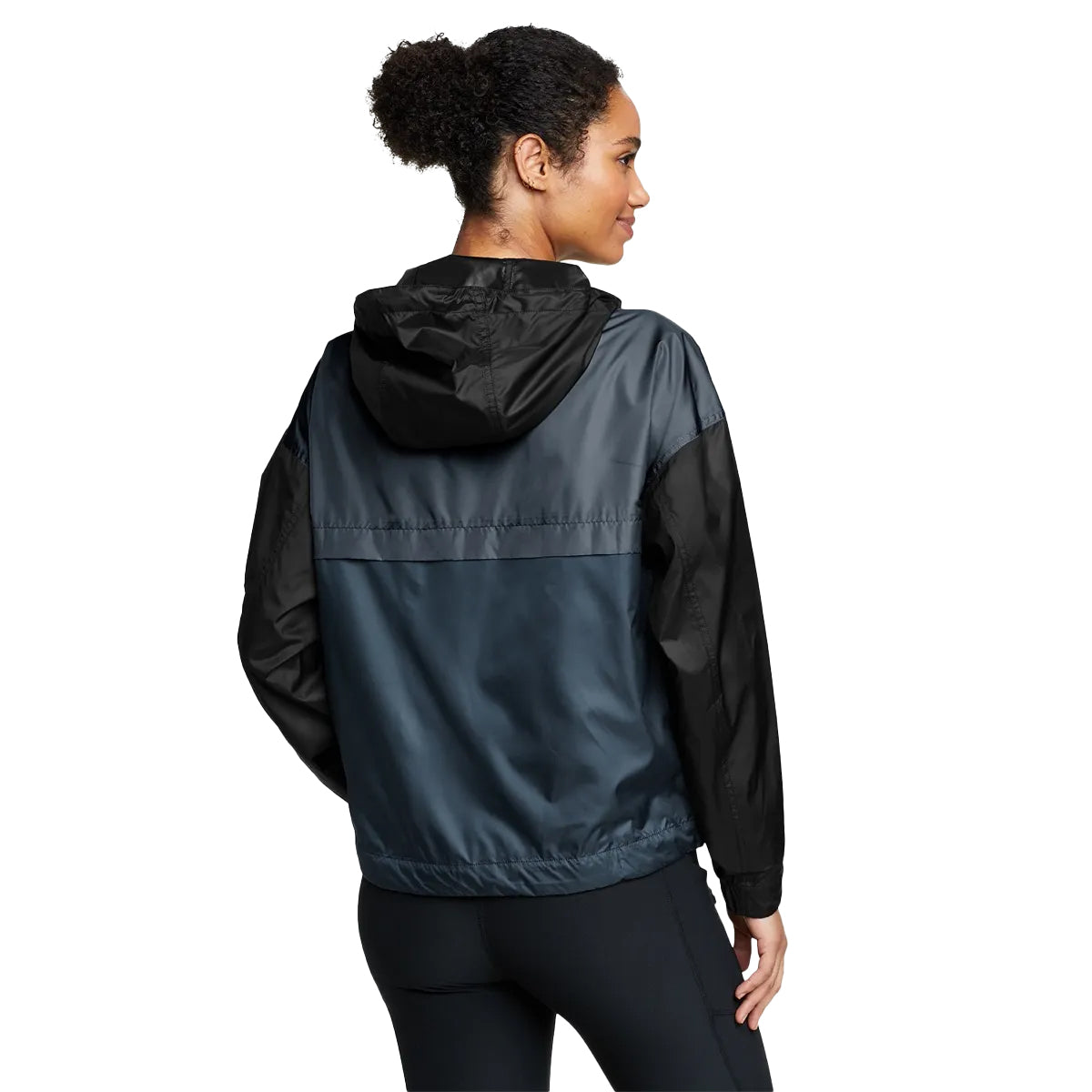Black - Back - Eddie Bauer Womens-Ladies Momentum Colour Block UPF 50+ Full Zip Hoodie