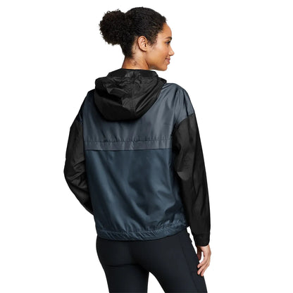 Black - Back - Eddie Bauer Womens-Ladies Momentum Colour Block UPF 50+ Full Zip Hoodie