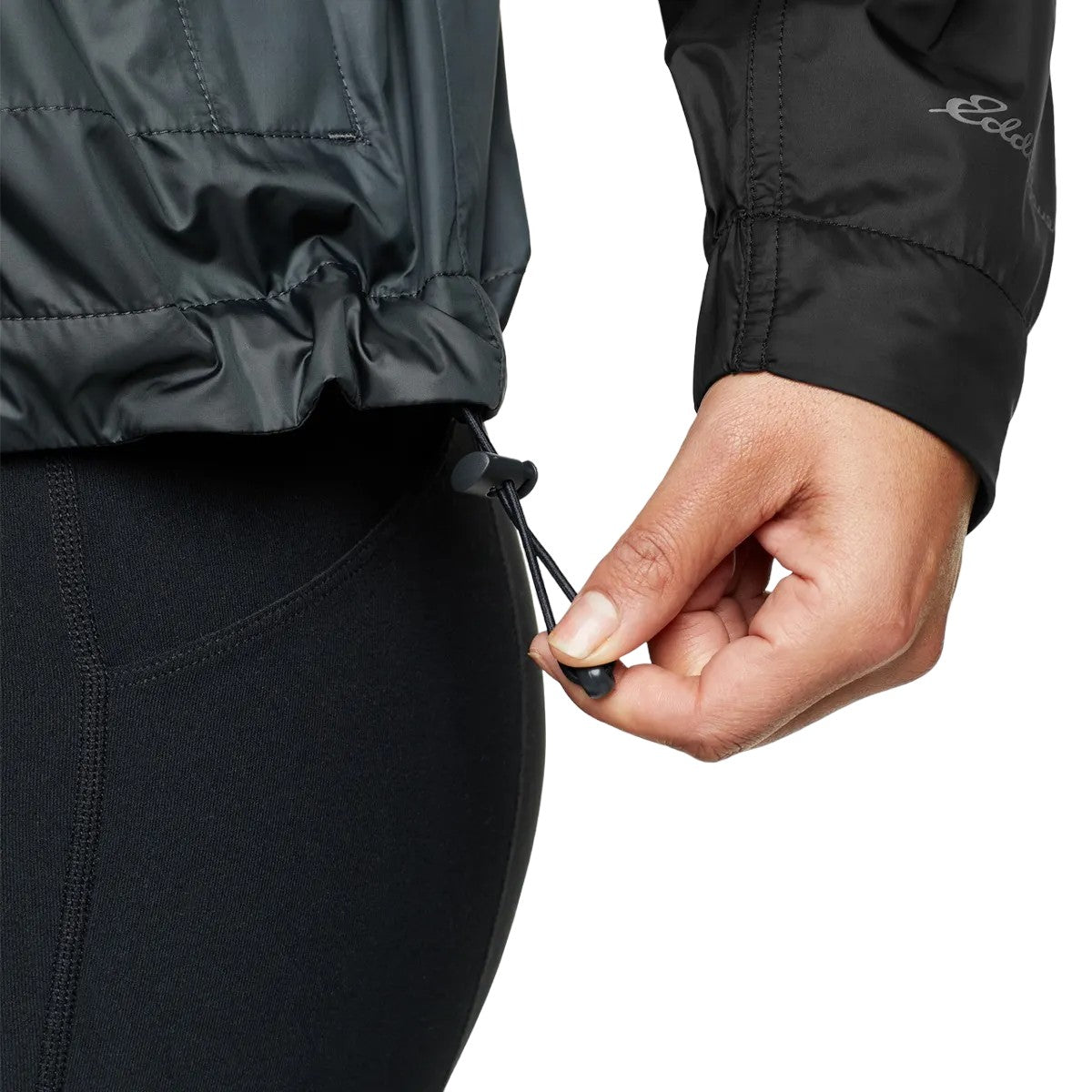 Black - Side - Eddie Bauer Womens-Ladies Momentum Colour Block UPF 50+ Full Zip Hoodie