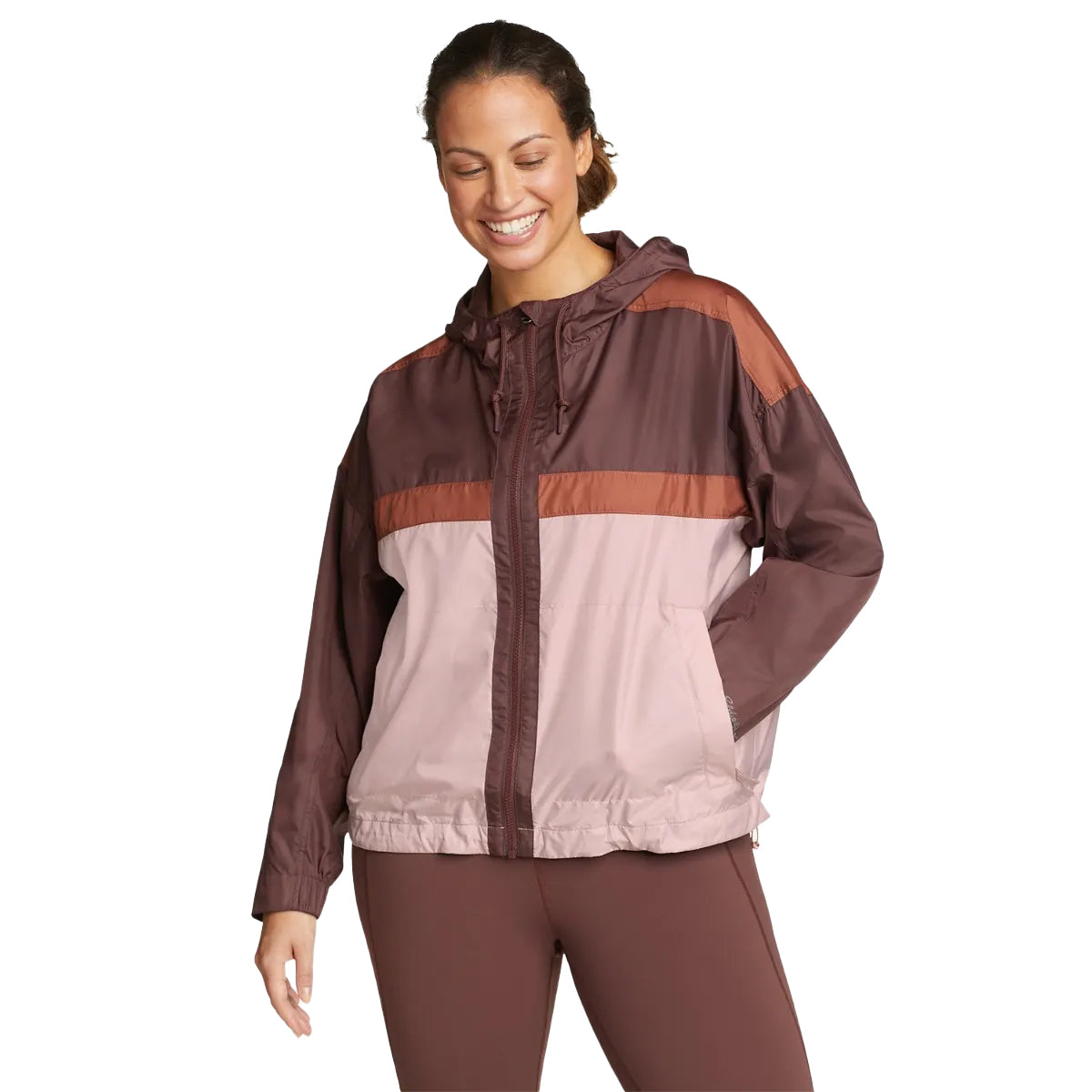 Redwood - Front - Eddie Bauer Womens-Ladies Momentum Colour Block UPF 50+ Full Zip Hoodie