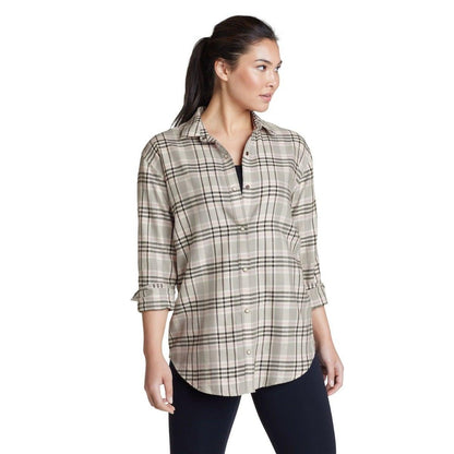 Frost Gray - Front - Eddie Bauer Womens-Ladies Fremont Flannel Shirt