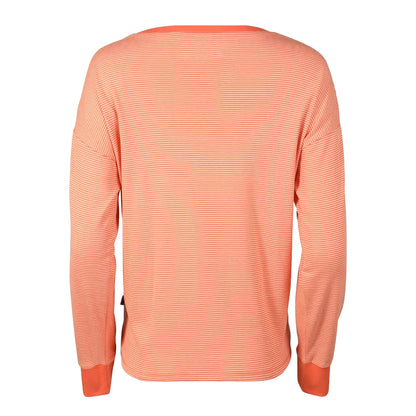 Dusty Coral - Back - Eddie Bauer Womens-Ladies Favorite Novelty Stripe Long-Sleeved T-Shirt