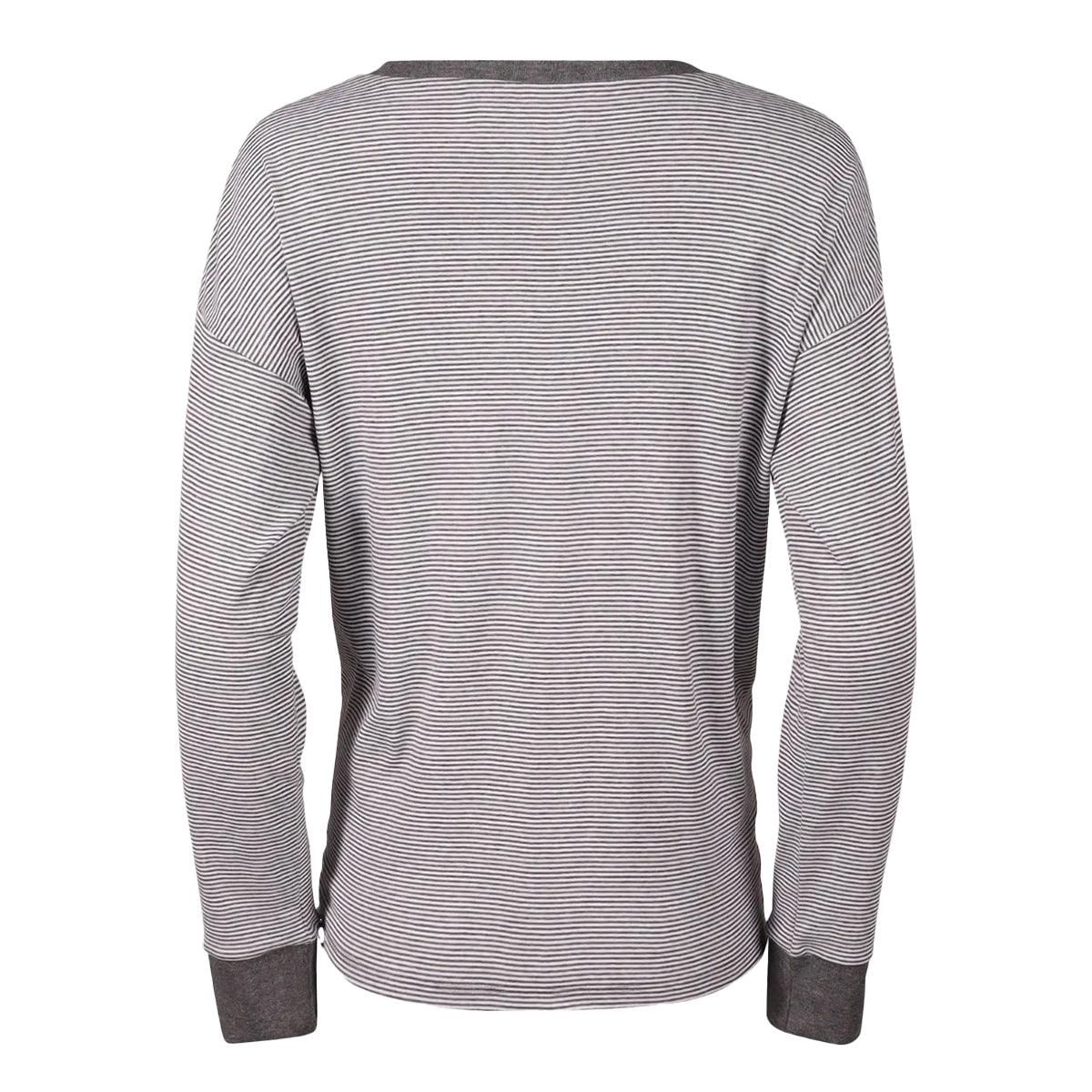 Heather Grey - Back - Eddie Bauer Womens-Ladies Favorite Novelty Stripe Long-Sleeved T-Shirt