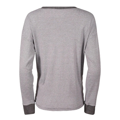 Heather Grey - Back - Eddie Bauer Womens-Ladies Favorite Novelty Stripe Long-Sleeved T-Shirt