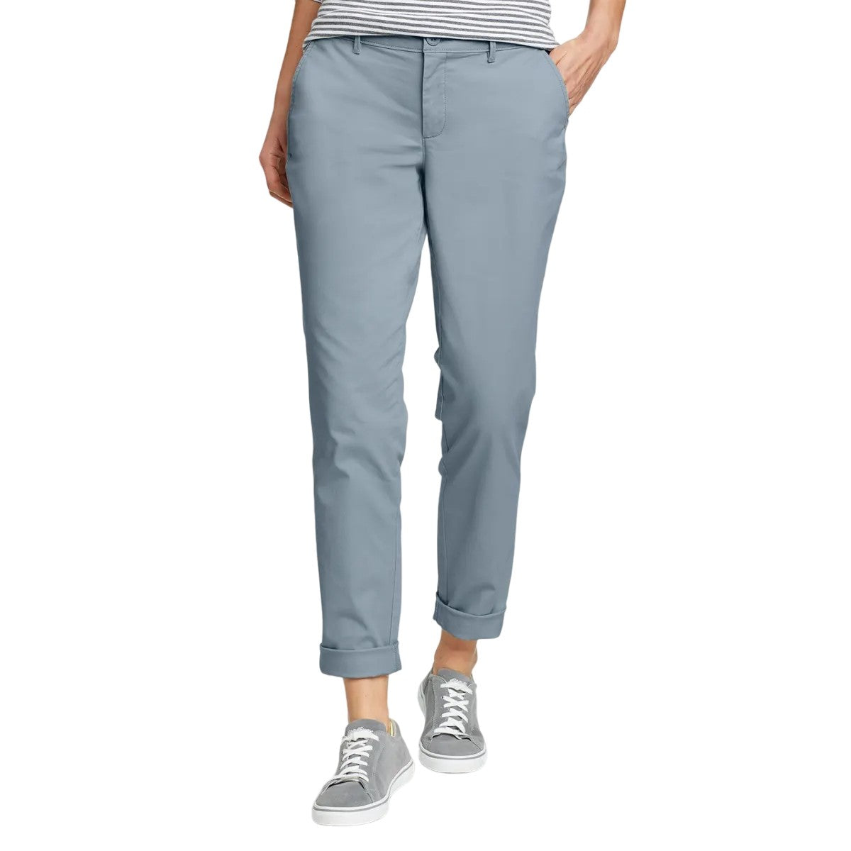 Cloudy - Front - Eddie Bauer Womens-Ladies Legend Washed Boyfriend Trousers