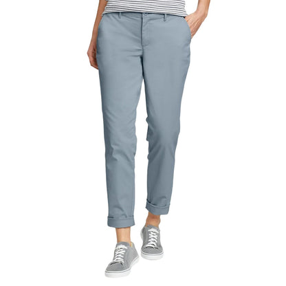 Cloudy - Front - Eddie Bauer Womens-Ladies Legend Washed Boyfriend Trousers