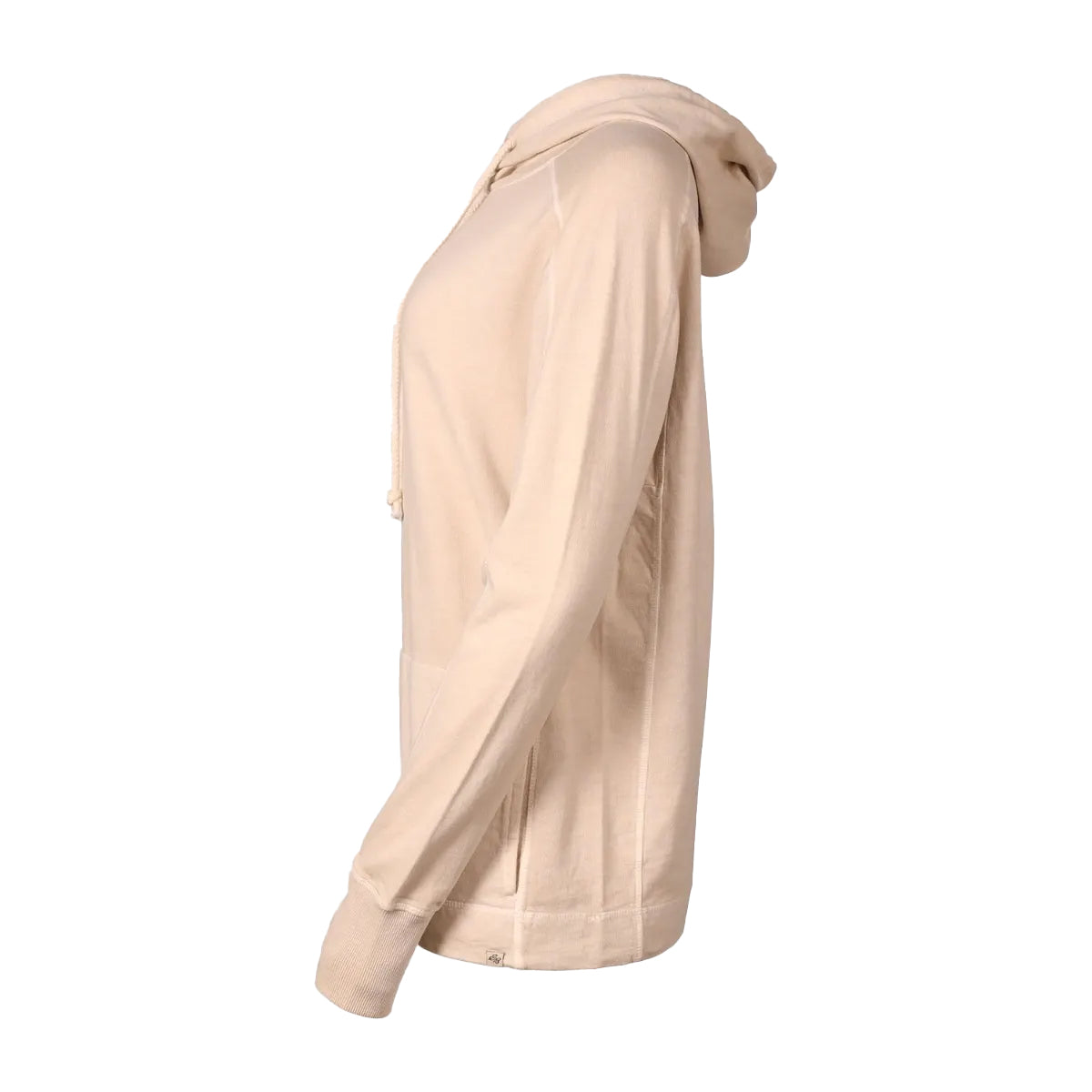 Ecru - Side - Eddie Bauer Womens-Ladies Mineral Wash Terrycloth Hoodie