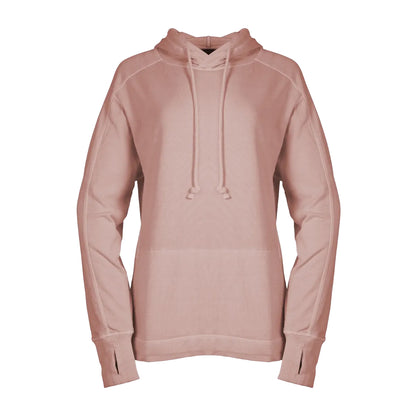 Pale Pink - Front - Eddie Bauer Womens-Ladies Mineral Wash Terrycloth Hoodie