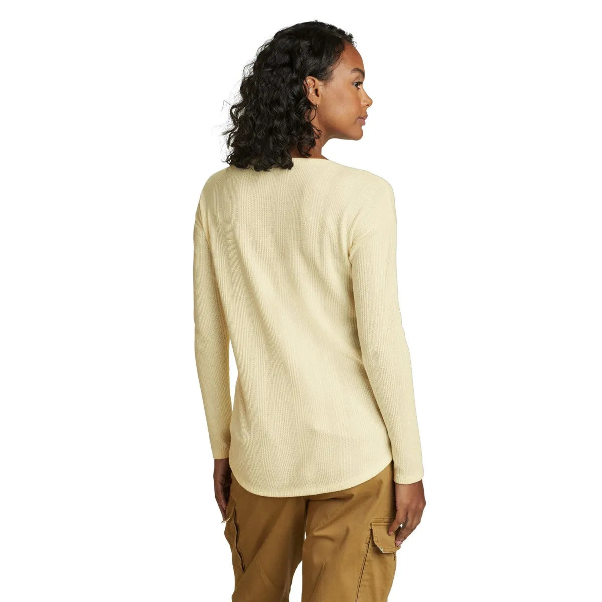 Sorbet - Back - Eddie Bauer Womens-Ladies Mountain Town Textured Shirred Long-Sleeved T-Shirt