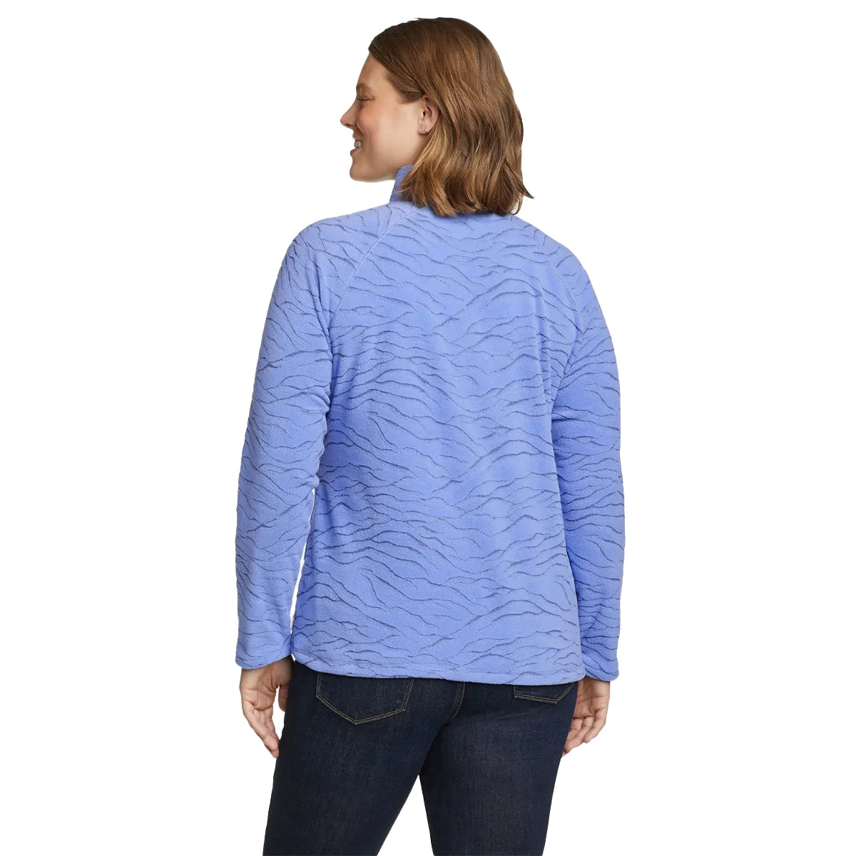 Viola - Back - Eddie Bauer Womens-Ladies Quest Abstract Quarter Zip Raglan Fleece Top