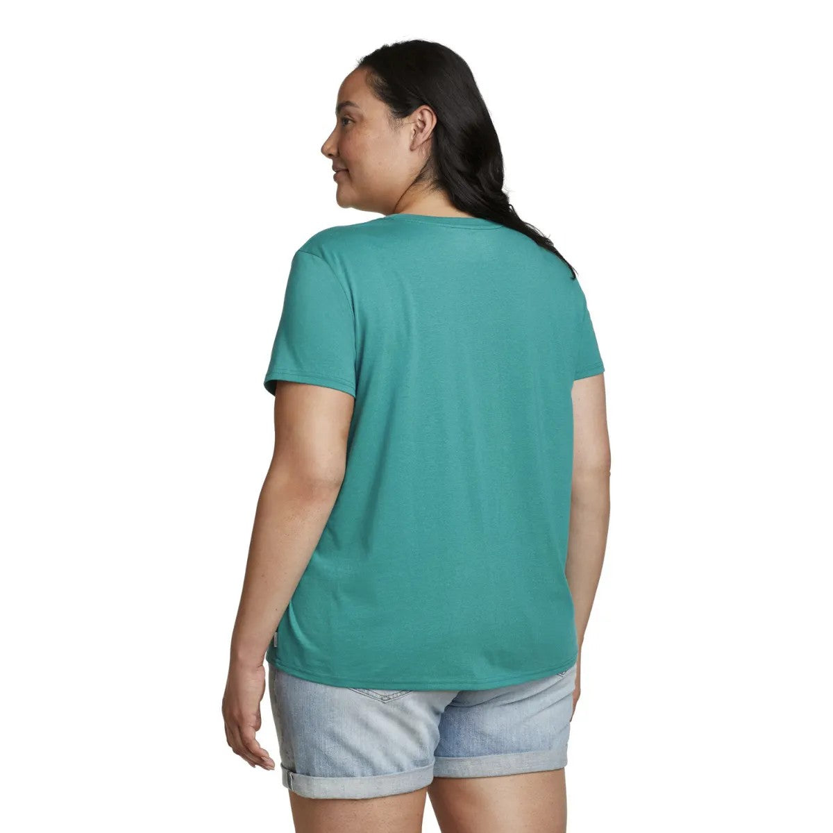 Dusty Jade - Back - Eddie Bauer Womens-Ladies Flower T-Shirt