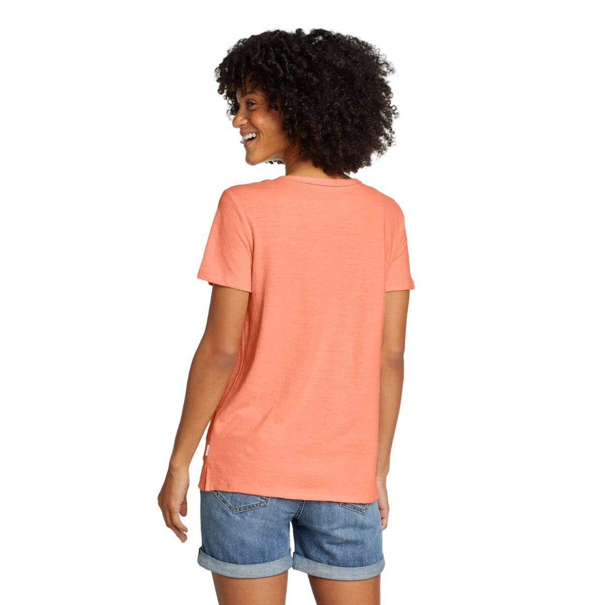Dusty Coral - Back - Eddie Bauer Womens-Ladies Hemplify Short-Sleeved T-Shirt