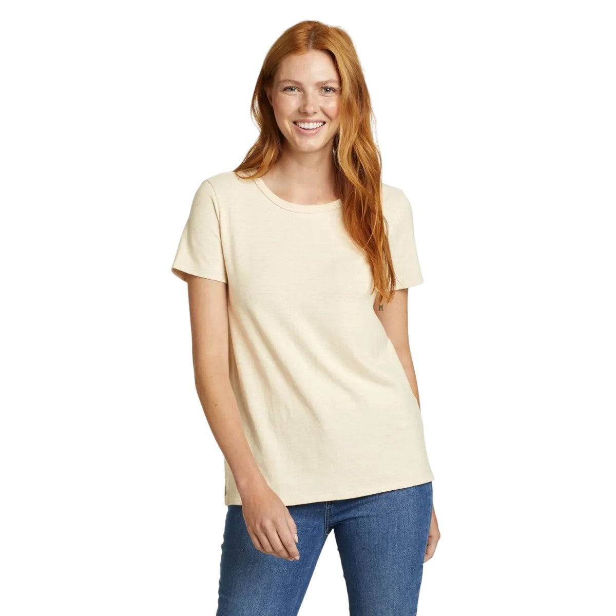 Ivory - Front - Eddie Bauer Womens-Ladies Hemplify Short-Sleeved T-Shirt