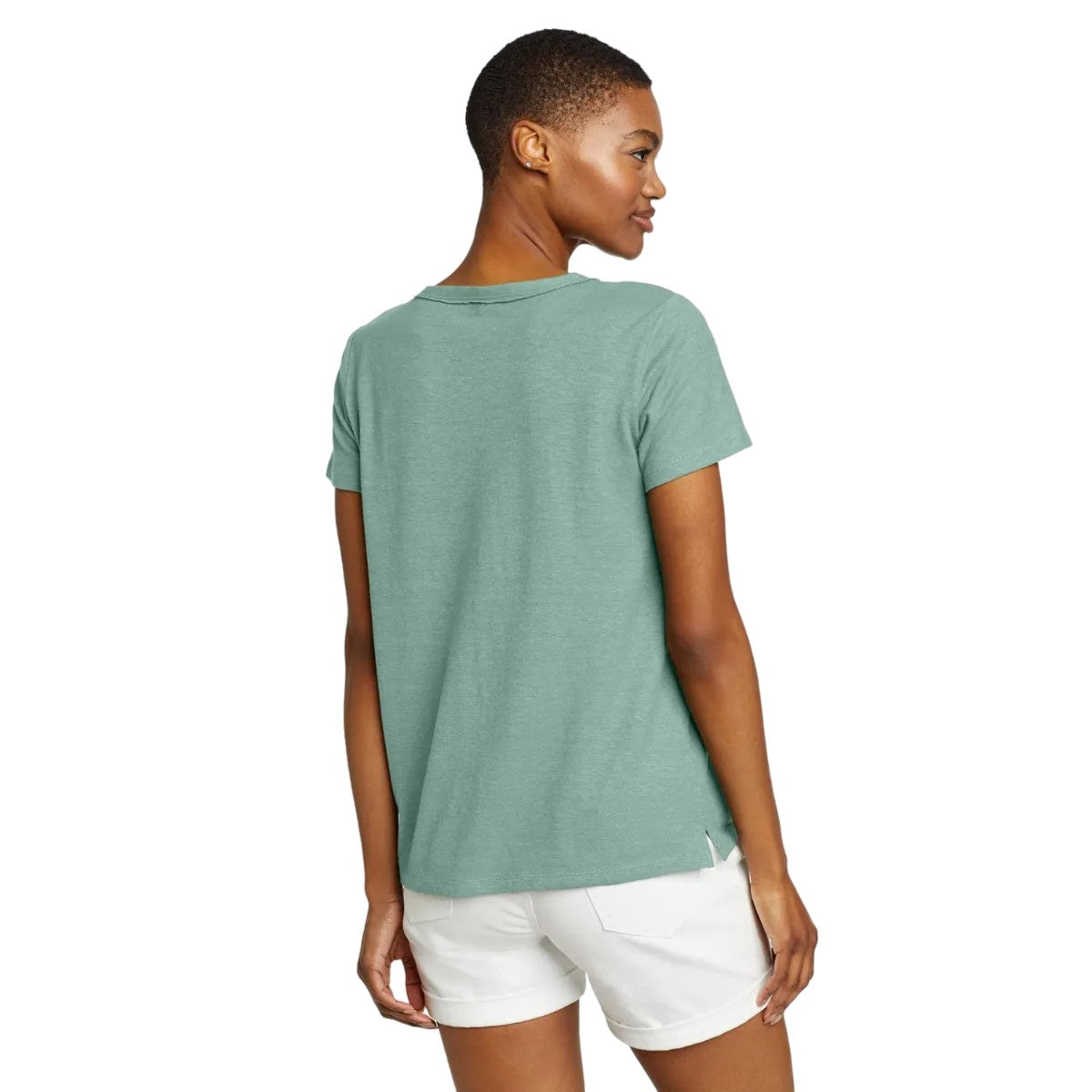 Topaz - Back - Eddie Bauer Womens-Ladies Hemplify Short-Sleeved T-Shirt