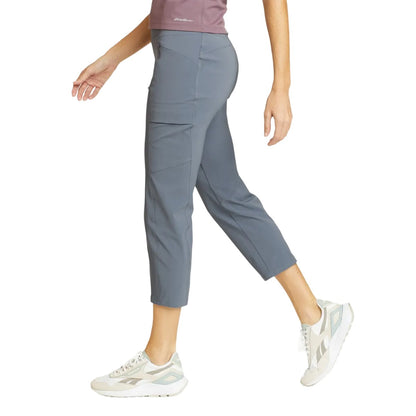 Frost Gray - Side - Eddie Bauer Womens-Ladies Incline Utility Capri Trousers