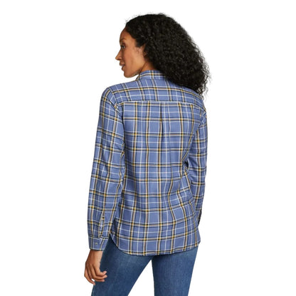 Cornflower - Back - Eddie Bauer Womens-Ladies Firelight Checked Flannel Shirt