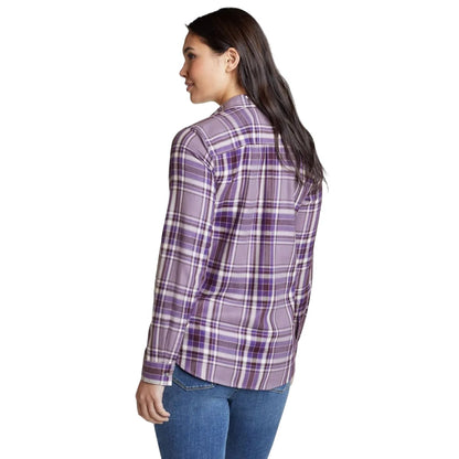 Eggplant - Back - Eddie Bauer Womens-Ladies Firelight Flannel Shirt