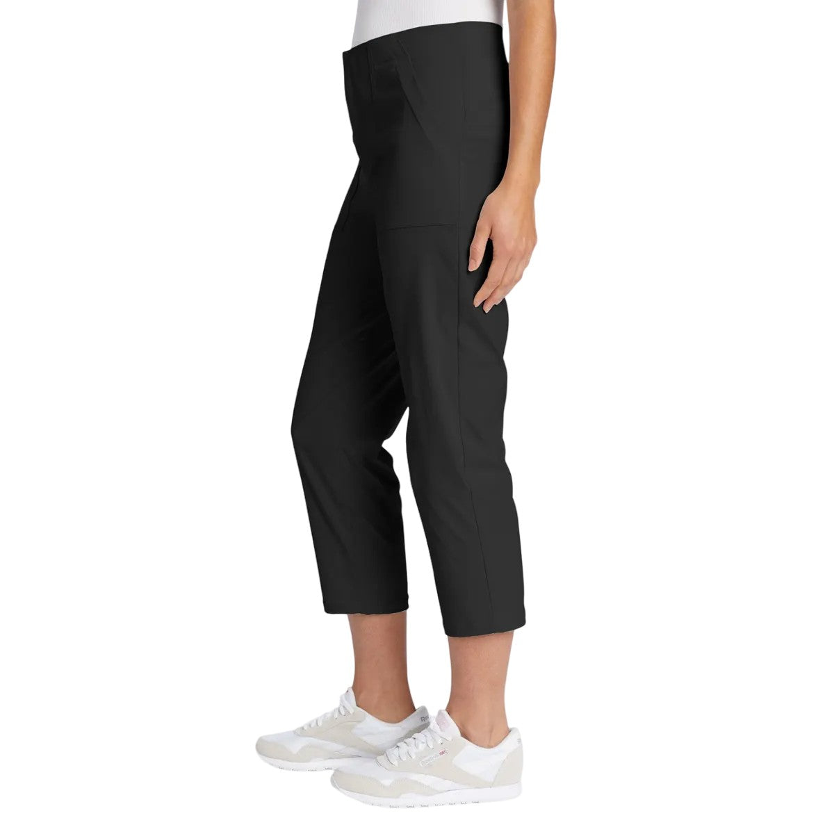 Black - Side - Eddie Bauer Womens-Ladies Horizon High Rise Cropped Trousers