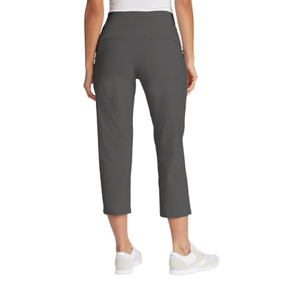 Dark Smoke - Back - Eddie Bauer Womens-Ladies Horizon High Rise Cropped Trousers