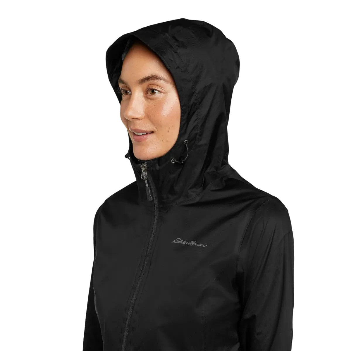 Black - Side - Eddie Bauer Womens-Ladies Cloud Cap Waterproof Jacket