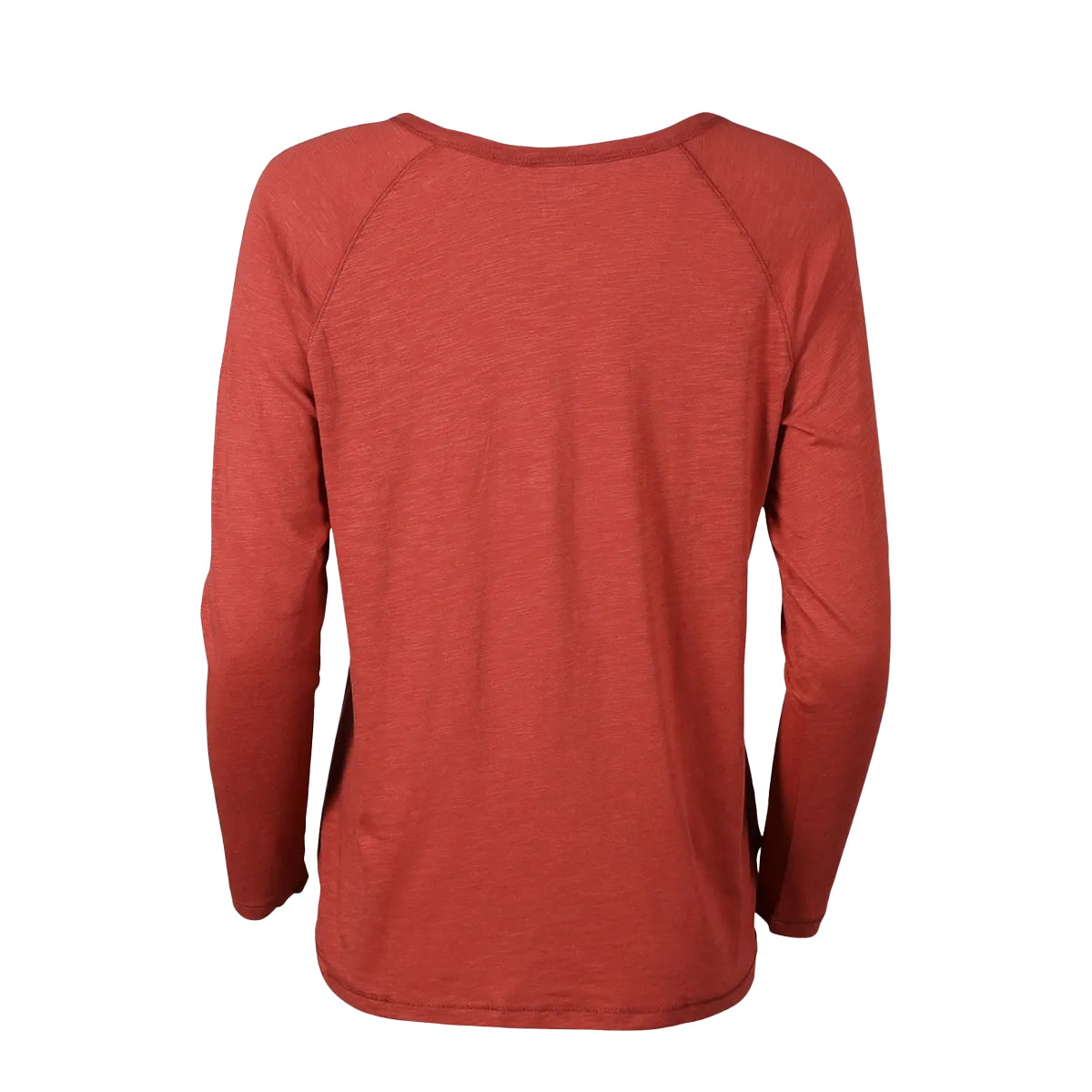 Maroon - Back - Eddie Bauer Womens-Ladies Gate Check Novelty Henley Long-Sleeved T-Shirt