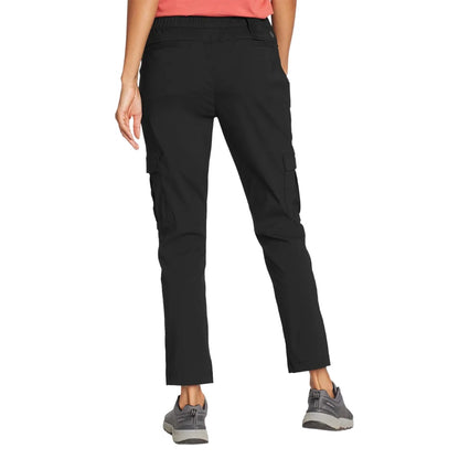 Black - Back - Eddie Bauer Womens-Ladies Guide Ripstop Cropped Ankle Cargo Trousers