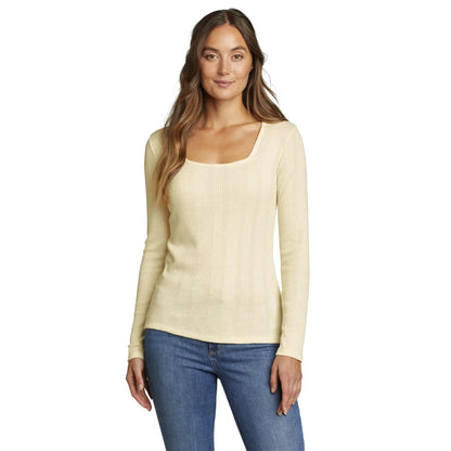 Sorbet - Front - Eddie Bauer Womens-Ladies Mountain Town Textured Long-Sleeved T-Shirt
