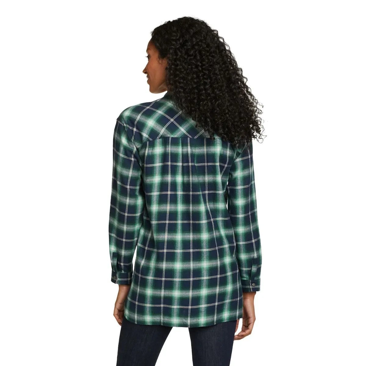 Alder - Back - Eddie Bauer Womens-Ladies Fremont Flannel Collarless Shirt