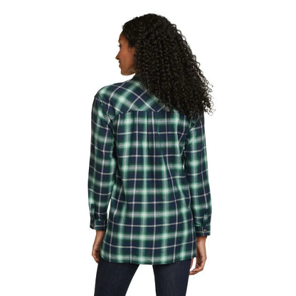 Alder - Back - Eddie Bauer Womens-Ladies Fremont Flannel Collarless Shirt