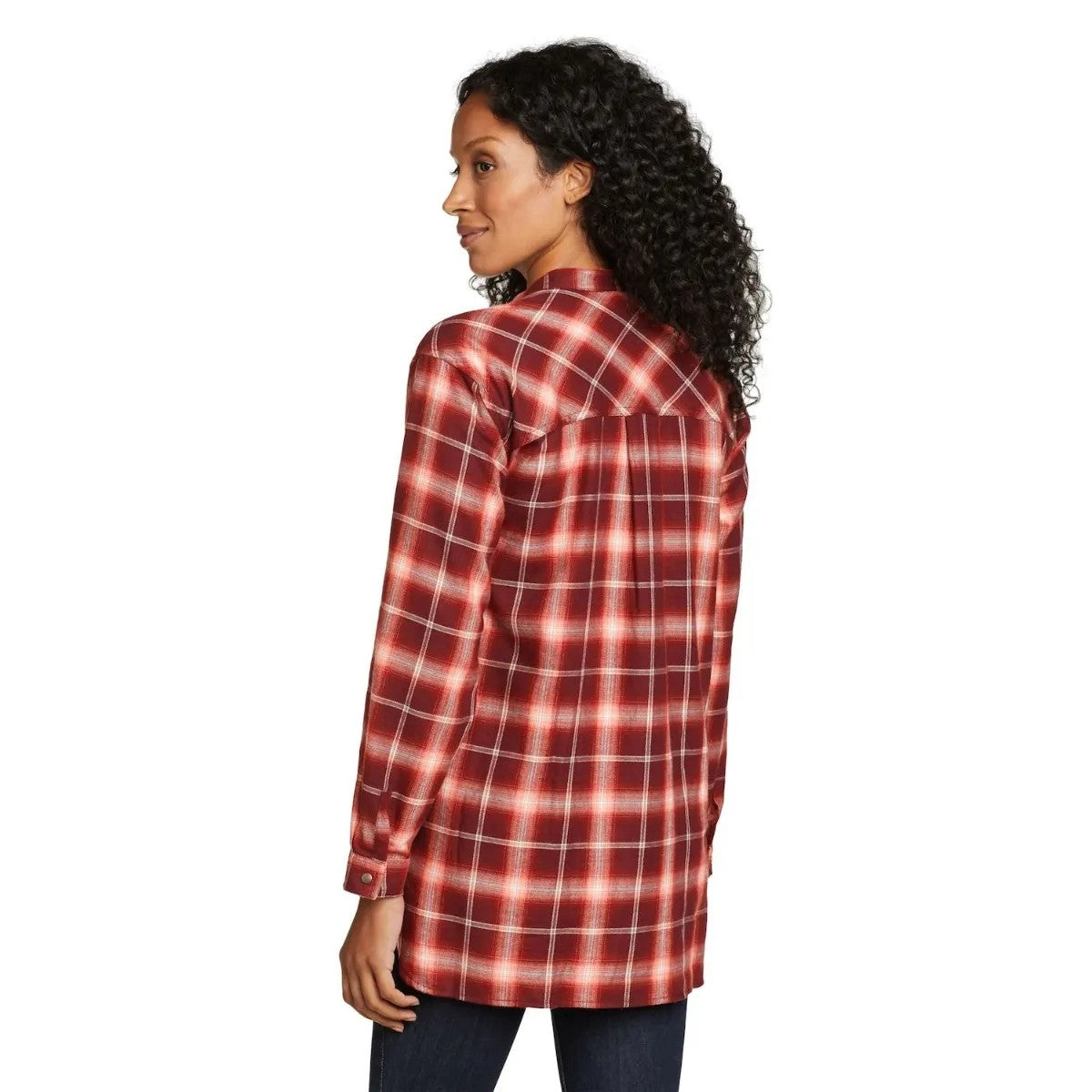 Cayenne - Back - Eddie Bauer Womens-Ladies Fremont Flannel Collarless Shirt