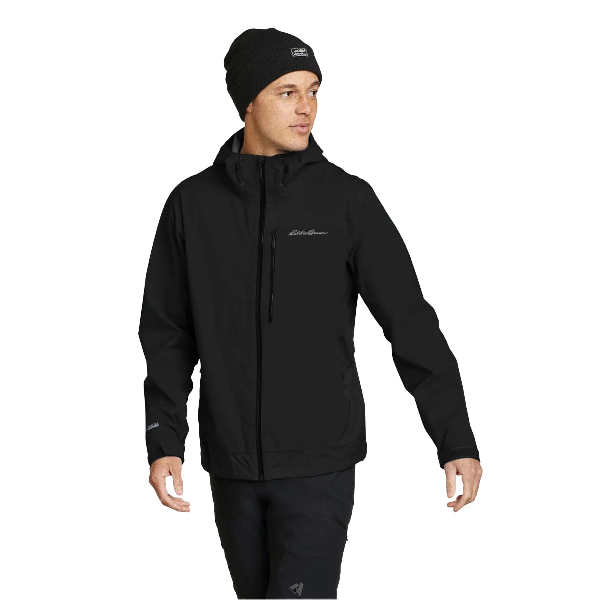 Black - Side - Eddie Bauer Mens Cloud Cap 3 Layer Jacket