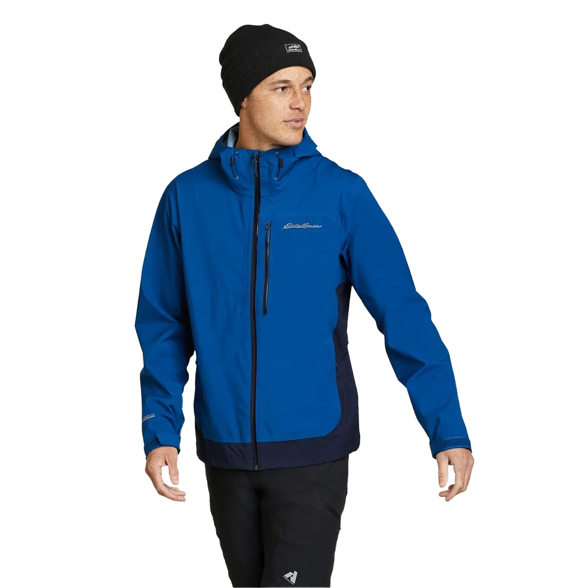 Pacific Blue - Side - Eddie Bauer Mens Cloud Cap 3 Layer Jacket